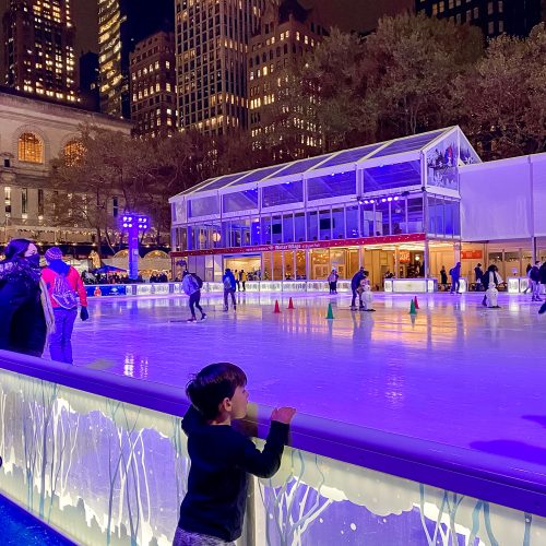 bryant park ice skating is a great activity when visiting nyc with kids for the holidays