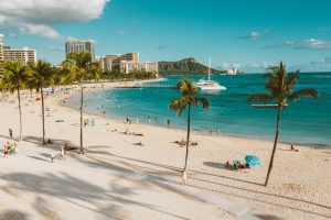 one of the best beaches in march is waikiki beach in oahu.
