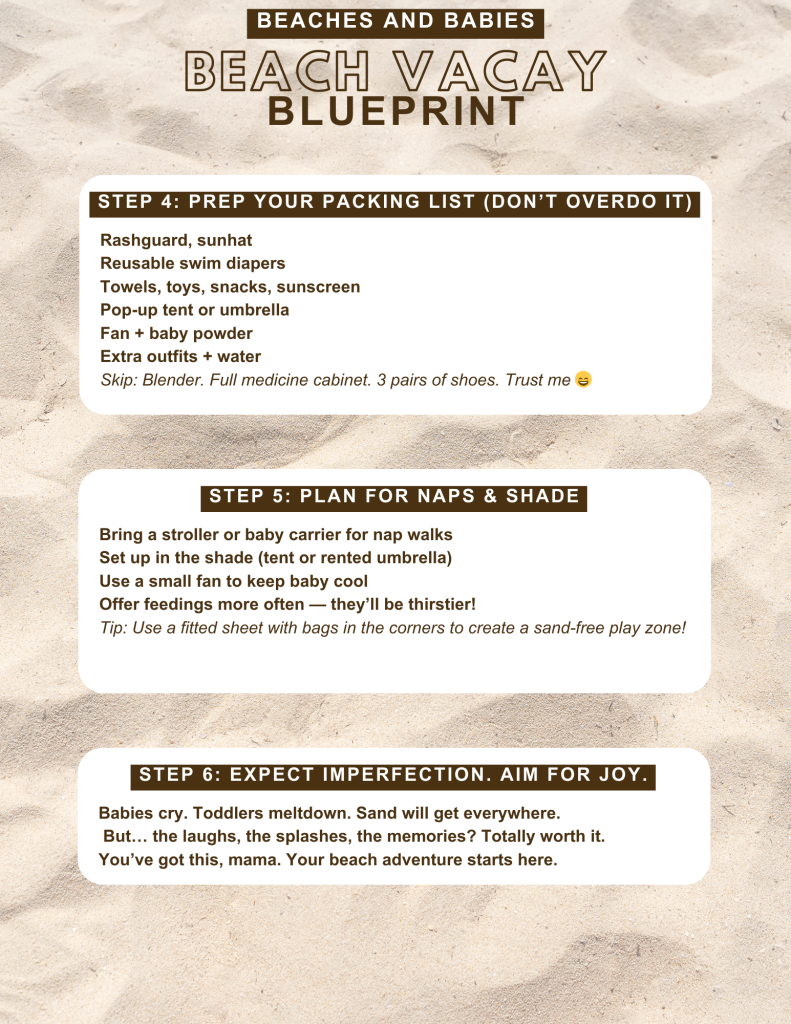 beach vacation with babies and toddlers blueprint
